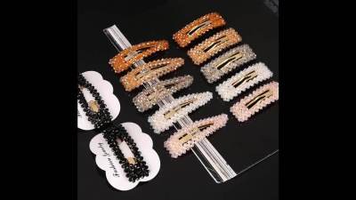 Popular Hollow Geometric Crystal Hair Clip Set Fashion Hair Accessories Child Hair Clips For Girls