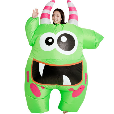 Cross-Border Halloween Big Mouth Monster Inflatable Clothing Party Spoof Fat Cartoon Green Big Mouth Inflatable Clothing