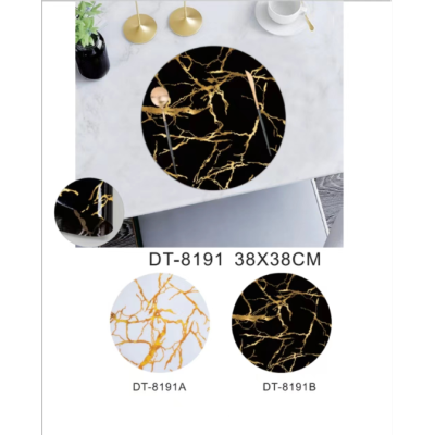 New Unique PVC Marbling Placemat Waterproof and Oil-Proof Placemat Factory Direct Sales