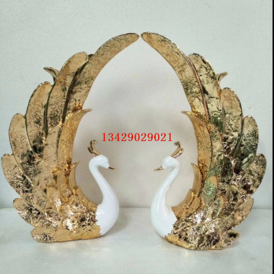 Peacock Decoration Resin Plating Crafts Home Decoration