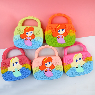 Cross-Border New Arrival Silicone Princess Handbag Macaron Color Mouse Killer Pioneer Yule Puzzle Decompression Coin Purse