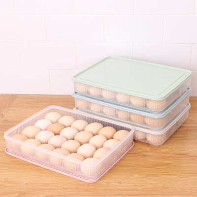 Egg Storage Box Refrigerator Preservation Storage Box Packaging Frozen Dumpling Box Kitchen Household Sealed Rectangular Plastic Eggs