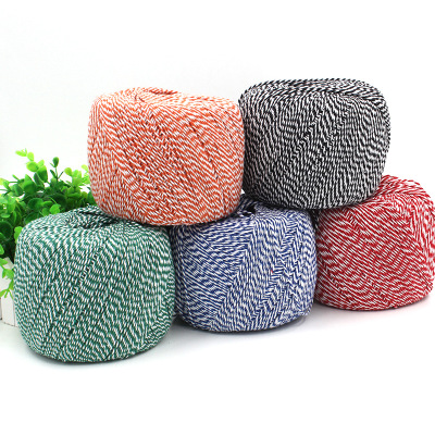 Manufacturer 2mm Two-Color Cotton Rope Zongzi Rope Red Green Black White Color Crab Rope Decoration Fine Cotton String