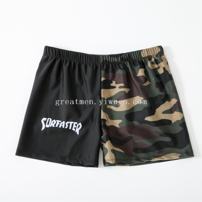 New Swimming Trunks Factory Wholesale Weimen Polyester Men 'S Boxer Swimming Trunks Camouflage Printed Swimming Trunks 