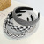 Dongdaemun Internet Celebrity Houndstooth Headband French Retro Thick Sponge Black and White Plaid Headband Wide-Brim Hair Accessories F045