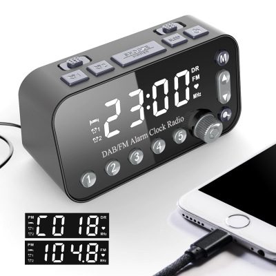 Potential Explosion-Proof European Just Need Dab Bedside Alarm Clock Radio, Super Large Screen, Can Charge Mobile Phones