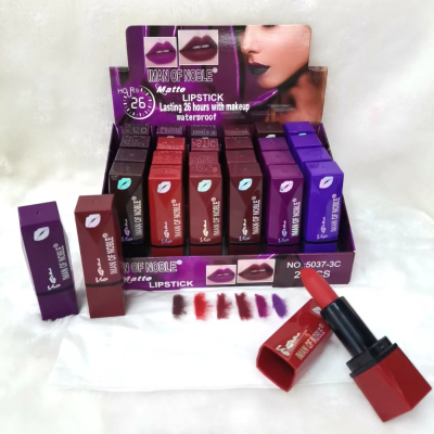 Iman of Noble Brand Cross-Border Classic New African Color 6 Color Lipstick No Stain on Cup Velvet Texture
