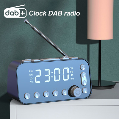 European Electronic Clock Alarm Clock DAB Radio/FM Radio, Large Screen Double Alarm Clock, Good Reception Effect