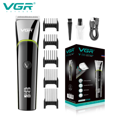 VGR V-295 Powerful Motor Waterproof Professional Rechargeable Electric Trimmer Barber Hair Clipper Cordless for Men