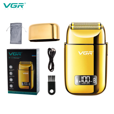 VGR V-338 shaver new electric high-power LCD digital display hair washing rechargeable metal reciprocating shaving