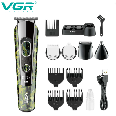 VGR V-102 Mens Grooming Kit Set 5 in1 Professional Hair Clipper Set Cordless Electric Hair Nose Trimmer Shaver