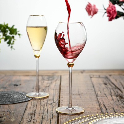 Crystal Glass Phnom Penh Red Wine Glass Gold Painted Goblet Phnom Penh Champagne Glasses Set European Glass Personalized Wine Glass