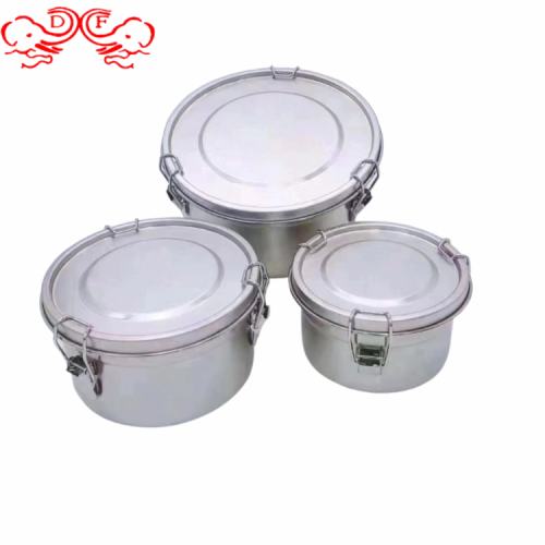 Df99033 Stainless Steel Storage Cans 304 Storage Jar with Steel Lid Outdoor Camping Storage Jar Candy Snack Jar