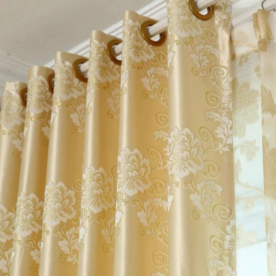 Thickened Modern Simple European Gold Silk Jacquard Shading Curtain Bedroom Customized Curtain