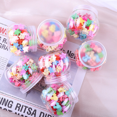 Candy Elegant Candy Color Korean Small Jaw Clip 50 Boxed Cute Cartoon Side Clip Children Adult Does Not Hair Accessories