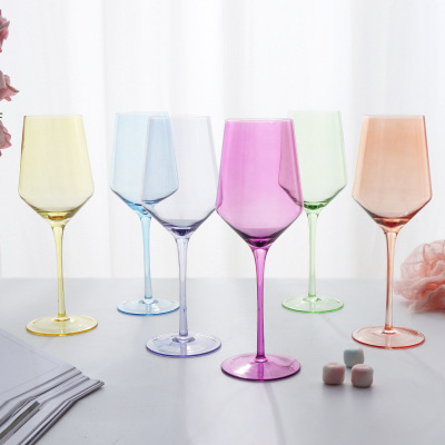 Crystal Red Wine Glass Color Lead-Free Wine Glass Wholesale Silk Screen Printing Logo Processing Roast Flower Ion Plating Spray Color