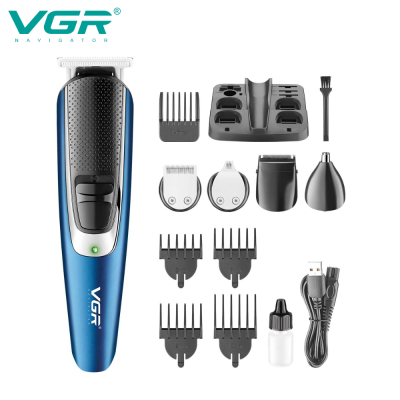 VGR V-172 5 in 1 mens grooming kit professional shaver beard and nose hair trimmer cordless barber hair clipper set