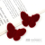 Cute Plush DIY Phone Case Women's Bag Ankle Shoes Keychain Hair Band Hair Clip Wine Red Butterfly Headdress Material