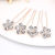 Small Flower Hairpin 4 Pieces Set Crystal Flowers Hairpin Back Head Broken Hair Decorations U-Shaped Headdress Ancient Style Ornament