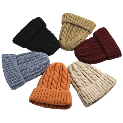 Autumn and Winter New Fashion Knitted Hat Female Korean Style Jacquard Warm Wool Hat Foreign Trade Knitted Hat Factory Wholesale