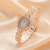 Cross-Border Oval Women's Watch Fashion Casual Full Diamond Dial Watch Affordable Luxury Style Bracelet Quartz Watch Wholesale