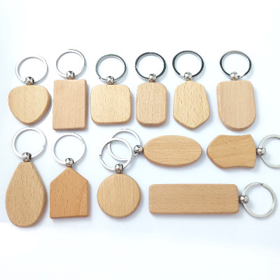 Beech Keychain Wooden Small Gift Factory Direct Sales Wholesale of Small Articles Amazon Overseas Hot Products