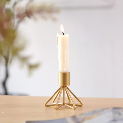 Gentle Times Factory Wholesale Single-Head Candlestick Romantic Candlelight Dinner Props Iron Craft Decorations Cross-Border Candle Holder