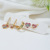 Colorful Zircon Heart-Shaped Five-Piece Set Ear Clip Combination Set Sterling Silver Needle Love Heart Earrings Korean Earrings Direct Sales