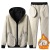 2022 Winter New Fleece-Lined Thick Lambskin Warm Sportswear Jacket Large Size Casual Suit Two-Piece Suit for Men