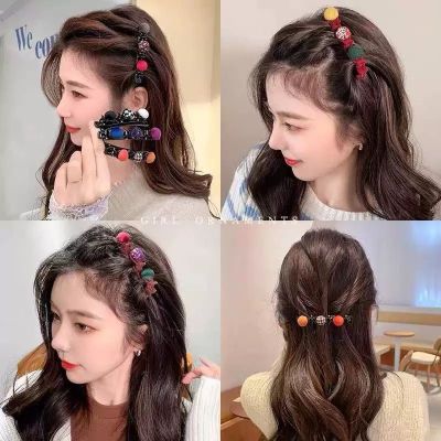New Fur Ball Hair Patch Tress Device Texture Fringe Hairpin Side Classic Style Duckbill Clip Headdress Hairpin