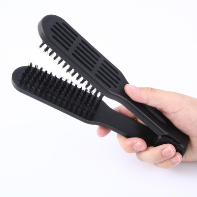 Plywood Comb for Hair Salon V-Shaped Clip Comb Bristle Straightening Comb Straight Hair Shape Folding Plastic Straight Hair Comb