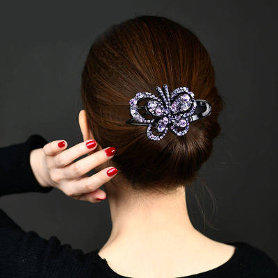 Factory Direct Sales Korean Style Hair Band Hair Accessories Butterfly Rhinestone Tuck Comb Elegant Graceful Updo Hair Accessories Women