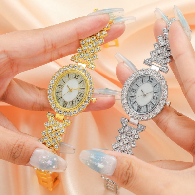 Cross-Border Fashion New Ladies Bracelet Watch Retro Roman Diamond Quartz Watch Fashion Trend Watch