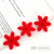 Japanese and Korean Fashion Red Flocking Petals Hexapetalous Flowers DIY Antique Hair Accessories Material Handmade Bow Accessories Wholesale