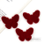 Cute Plush DIY Phone Case Women's Bag Ankle Shoes Keychain Hair Band Hair Clip Wine Red Butterfly Headdress Material