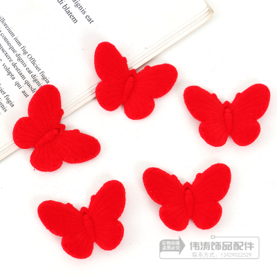 National Fashion DIY Ornament Accessories Acrylic Flocking Autumn and Winter Butterfly Headdress Earrings Mobile Phone Strap Accessories Factory Wholesale