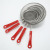 Hz364 Stainless Steel Plastic Red Handle Hot Pot Scooping Hot Pot Scooping Strainer Spoon Filter Oil Grid