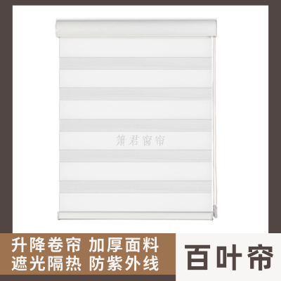 Double-Layer Half Shade Curtain Soft Gauze Curtain Roller Curtain Rod Double Roller Blind Day & Night Curtain Factory Direct Sales