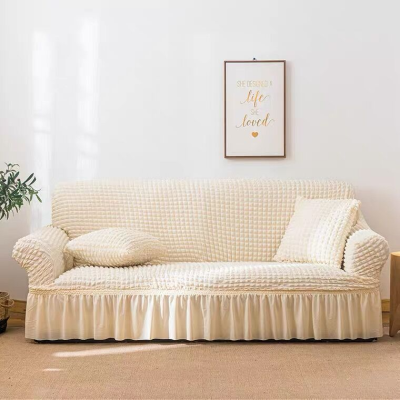 Seersucker Sofa Cover All-Inclusive Universal Skirt Swing Dustproof Universal Stretch Fabric Craft Non-Slip All-Inclusive