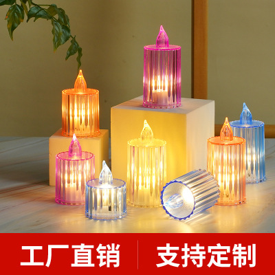 Wholesale Transparent Crystal Candle Lamp Led Small Candle Electronic Candle Creative Holiday Atmosphere Outfit