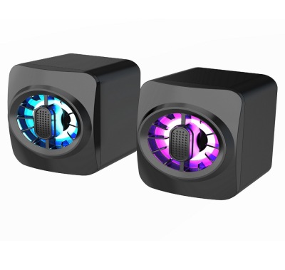 Cross-Border A1 Creative RGB Luminous Laptop Desktop Computer USB2.0 Wired Audio Mini Mini Speaker