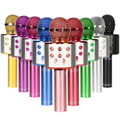 Bluetooth Microphone Mobile Phone Gadget for Singing Songs Microphone Led with Light Ws858 Audio Factory Advantages