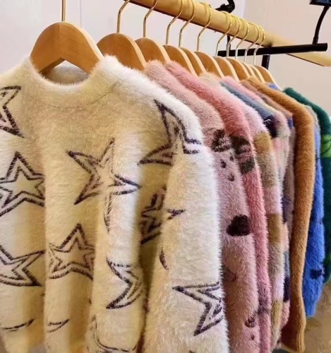 Children‘s Sweater Mink Velvet Sweater Factory Fleece Warm Autumn and Winter Clothing Korean Adult Cartoon Sweater Stall Market