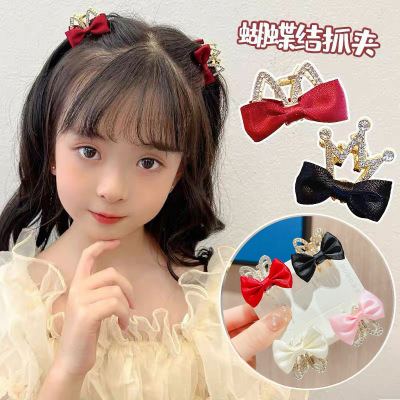Children's Cute Three-Dimensional Rabbit Ears Bow Barrettes Little Girl Grip Adult Female Star Alloy Rhinestone Hairpin