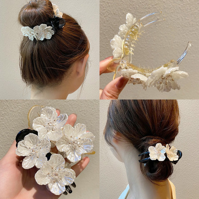 Bun Fixed Grip Updo Gadget Clip Headdress Hairpin Internet Celebrity 2022new Hair Pin Flower Hair Accessories