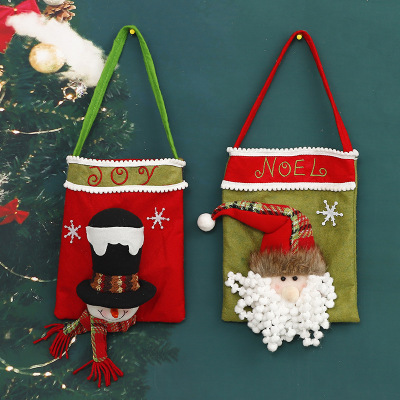 Cross-Border Hot Selling Christmas Candy Socks Large Knitted Three-Dimensional Santa Snowman Doll Children Christmas Gift Socks