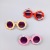 Retro SUNFLOWER Kids Sunglasses Fashion Trend Kids' Sunglasses UV-Proof Letter Concave Shape Sunglasses