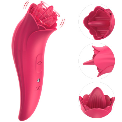 Upgraded Rose Tongue 5-Frequency Female Tongue Licking Vibrator Sexy Teasing Adult Supplies Wholesale