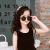 Children's Black Oval Sunglasses Fashion Sports Glasses for Riding Concave Shape European and American Style Sunglasses Cross-Border New Arrival Sunglasses