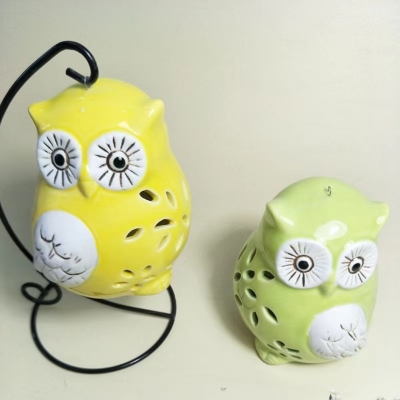 Ceramic Crafts Decoration Creative Gift Novelty Practical Decoration Animal Pattern Owl Candlestick Decoration